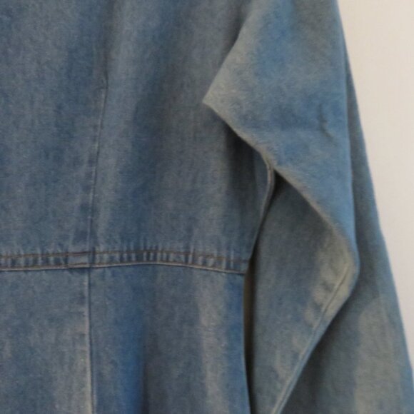 VINTAGE NEVADA JEANSWEAR Light Denim Pearl Snap Maxi Dress  - Size 10 - Picture 12 of 15